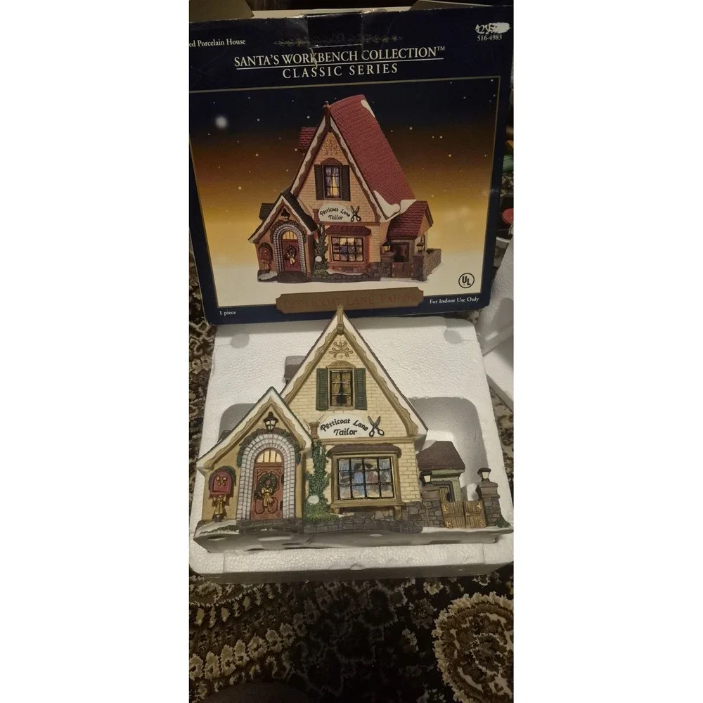 Dept 56 Santa's Workbench Petticoat Lane‎ Tailor Lighted House